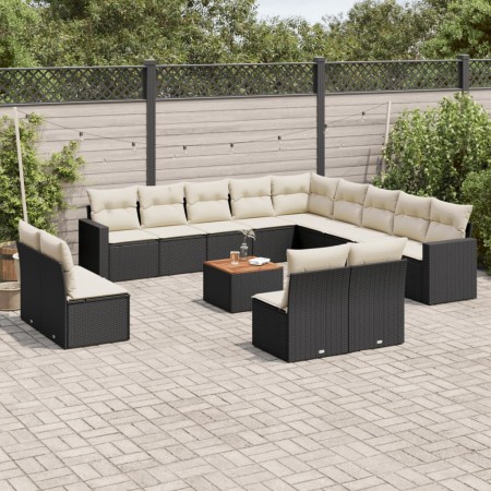 14-piece garden sofa set with black synthetic rattan cushions by , Modular outdoor sofas - Ref: Foro24-3224376, Price: 835,80...