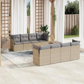 9-teiliges Gartensofa-Set mit beigen synthetischen Rattankissen von , Gartensets - Ref: Foro24-3223525, Preis: 568,99 €, Raba...