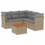 Gartensofa-Set mit Kissen, 6-teilig, beiges synthetisches Rattan von , Gartensets - Ref: Foro24-3223637, Preis: 393,61 €, Rab...