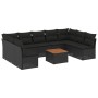 Set de sofás de jardín 10 pzas cojines ratán sintético negro de , Conjuntos de jardín - Ref: Foro24-3223787, Precio: 575,67 €...