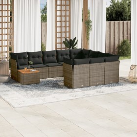 11-teiliges Gartensofa-Set und graue synthetische Rattankissen von , Gartensets - Ref: Foro24-3223848, Preis: 700,26 €, Rabat...