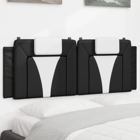 Padded headboard synthetic leather black white 120 cm by , Headboards and footboards - Ref: Foro24-374786, Price: 42,31 €, Di...