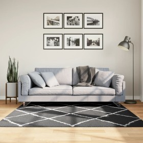 PAMPLONA modern long pile rug black and cream 160x160cm by , Rugs - Ref: Foro24-375412, Price: 59,60 €, Discount: %