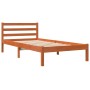 Wax brown solid pine wood bed frame 75x190 cm by , Beds and slatted bases - Ref: Foro24-844137, Price: 50,44 €, Discount: %