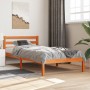 Wax brown solid pine wood bed frame 75x190 cm by , Beds and slatted bases - Ref: Foro24-844137, Price: 50,44 €, Discount: %