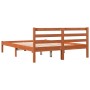 Estructura de cama madera maciza pino marrón cera 135x190 cm de , Camas y somieres - Ref: Foro24-844140, Precio: 90,23 €, Des...