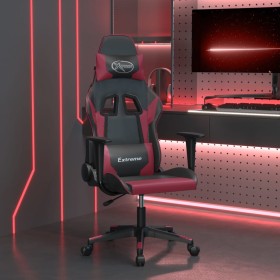 Silla gaming de masaje cuero sintético negro y rojo vino tinto de , Sillones para videojuegos - Ref: Foro24-345452, Precio: 1...