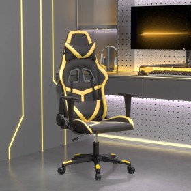 Black and gold synthetic leather massage gaming chair by , Gaming chairs - Ref: Foro24-345425, Price: 124,99 €, Discount: %