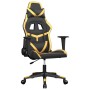 Black and gold synthetic leather massage gaming chair by , Gaming chairs - Ref: Foro24-345425, Price: 125,07 €, Discount: %