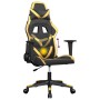 Black and gold synthetic leather massage gaming chair by , Gaming chairs - Ref: Foro24-345425, Price: 125,07 €, Discount: %