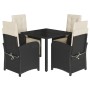 Set de muebles jardín 5 pzas con cojines ratán sintético negro de , Conjuntos de jardín - Ref: Foro24-3212451, Precio: 603,31...