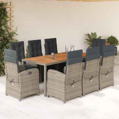 Garten-Essgruppe 9-teilig und graue synthetische Rattankissen von , Gartensets - Ref: Foro24-3212485, Preis: 1,00 €, Rabatt: %