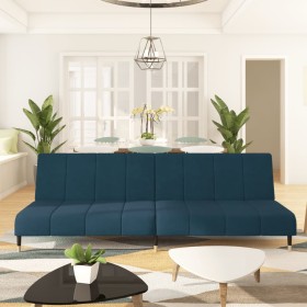 2 seater blue velvet sofa bed by , Sofas - Ref: Foro24-375873, Price: 229,79 €, Discount: %