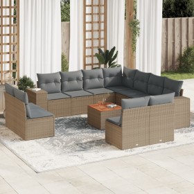 12-teiliges Gartensofa-Set und braune synthetische Rattankissen von , Gartensets - Ref: Foro24-3225506, Preis: 804,80 €, Raba...