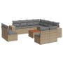 12-piece garden sofa set and brown synthetic rattan cushions by , Garden sets - Ref: Foro24-3225506, Price: 804,80 €, Discoun...