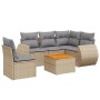 Gartensofa-Set mit Kissen, 6-teilig, beiges synthetisches Rattan von , Gartensets - Ref: Foro24-3257340, Preis: 477,33 €, Rab...