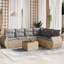 7-teiliges Gartensofa-Set und beigefarbene synthetische Rattankissen von , Gartensets - Ref: Foro24-3257354, Preis: 501,05 €,...