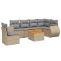 7-teiliges Gartensofa-Set und beigefarbene synthetische Rattankissen von , Gartensets - Ref: Foro24-3257361, Preis: 501,62 €,...