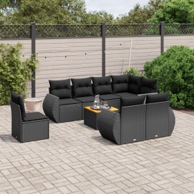 8-teiliges Gartensofa-Set und schwarze synthetische Rattankissen von , Gartensets - Ref: Foro24-3257427, Preis: 616,85 €, Rab...