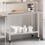 Mesa de trabajo para cocina con estante acero inox 110x55x120cm de , Restauración - Ref: Foro24-3208898, Precio: 225,46 €, De...