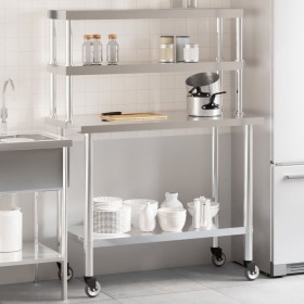 Küchenarbeitstisch mit Edelstahlablage 110x55x150cm von , Wiederherstellung - Ref: Foro24-3208909, Preis: 295,99 €, Rabatt: %