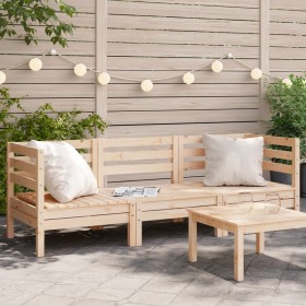 3-seater garden sofa in solid pine wood by , Modular outdoor sofas - Ref: Foro24-838026, Price: 151,99 €, Discount: %