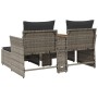 2 seater garden sofa with awning and gray PE rattan stools by , Outdoor sofas - Ref: Foro24-365804, Price: 344,73 €, Discount: %