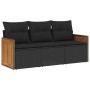 Gartensofa-Set mit Kissen, 3-teilig, schwarzes synthetisches Rattan von , Gartensets - Ref: Foro24-3259836, Preis: 222,33 €, ...