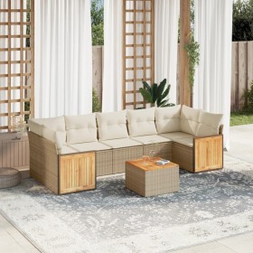 Gartensofa-Set mit beigen Kissen 8 Stück PE-Rattan von , Gartensets - Ref: Foro24-3259895, Preis: 588,39 €, Rabatt: %