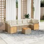 Gartensofa-Set mit beigen Kissen 8 Stück PE-Rattan von , Gartensets - Ref: Foro24-3259895, Preis: 587,03 €, Rabatt: %