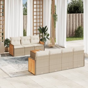 Gartensofa-Set mit beigen Kissen 8 Stück PE-Rattan von , Gartensets - Ref: Foro24-3259888, Preis: 625,99 €, Rabatt: %