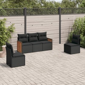 5-piece garden furniture set and black synthetic rattan cushions by , Garden sets - Ref: Foro24-3259927, Price: 326,85 €, Dis...