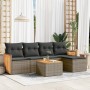 6-piece garden furniture set and gray synthetic rattan cushions by , Garden sets - Ref: Foro24-3260009, Price: 389,47 €, Disc...