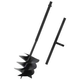 Earth drill with black steel handle 250 mm by vidaXL, Helical augers - Ref: Foro24-145258, Price: 73,04 €, Discount: %