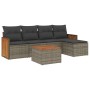 6-piece garden furniture set and gray synthetic rattan cushions by , Garden sets - Ref: Foro24-3260009, Price: 389,47 €, Disc...