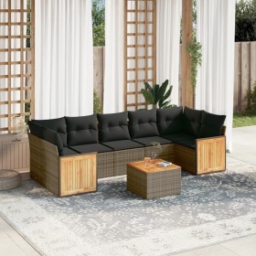 Set de sofás de jardín 8 pzas y cojines ratán sintético gris de , Conjuntos de jardín - Ref: Foro24-3259897, Precio: 522,99 €...