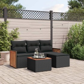 5-teiliges Gartenmöbel-Set und schwarze synthetische Rattankissen von , Gartensets - Ref: Foro24-3259990, Preis: 322,78 €, Ra...