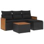 Set de muebles de jardín 5 pzas y cojines ratán sintético negro de , Conjuntos de jardín - Ref: Foro24-3259990, Precio: 317,5...