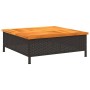 Mesa de jardín ratán y madera de acacia negro 70x70x25 cm de , Mesas de jardín - Ref: Foro24-3281629, Precio: 74,96 €, Descue...