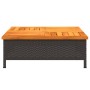 Rattan and black acacia wood garden table 70x70x25 cm by , Garden tables - Ref: Foro24-3281629, Price: 74,96 €, Discount: %