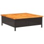 Mesa de jardín ratán y madera de acacia negro 70x70x25 cm de , Mesas de jardín - Ref: Foro24-3281629, Precio: 74,96 €, Descue...