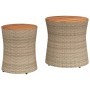 Garden side tables 2 pieces beige rattan wooden surface by , Garden tables - Ref: Foro24-366290, Price: 158,36 €, Discount: %