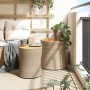 Garden side tables 2 pieces beige rattan wooden surface by , Garden tables - Ref: Foro24-366290, Price: 158,36 €, Discount: %