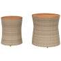 Garden side tables 2 pieces beige rattan wooden surface by , Garden tables - Ref: Foro24-366290, Price: 158,36 €, Discount: %