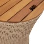 Garden side tables 2 pieces beige rattan wooden surface by , Garden tables - Ref: Foro24-366290, Price: 158,36 €, Discount: %