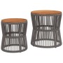 Garden side tables 2 pieces gray rattan wooden surface by , Garden tables - Ref: Foro24-366292, Price: 193,27 €, Discount: %