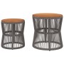 Garden side tables 2 pieces gray rattan wooden surface by , Garden tables - Ref: Foro24-366292, Price: 193,27 €, Discount: %