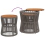 Garden side tables 2 pieces gray rattan wooden surface by , Garden tables - Ref: Foro24-366292, Price: 193,27 €, Discount: %