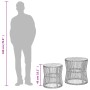 Garden side tables 2 pieces gray rattan wooden surface by , Garden tables - Ref: Foro24-366292, Price: 193,27 €, Discount: %