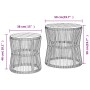 Garden side tables 2 pieces gray rattan wooden surface by , Garden tables - Ref: Foro24-366292, Price: 193,27 €, Discount: %